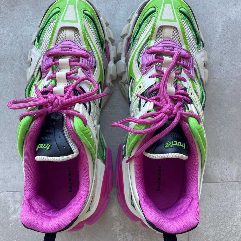 BALENCIAGA Multi-panel Track 2 Sneaker, Green/Pink
